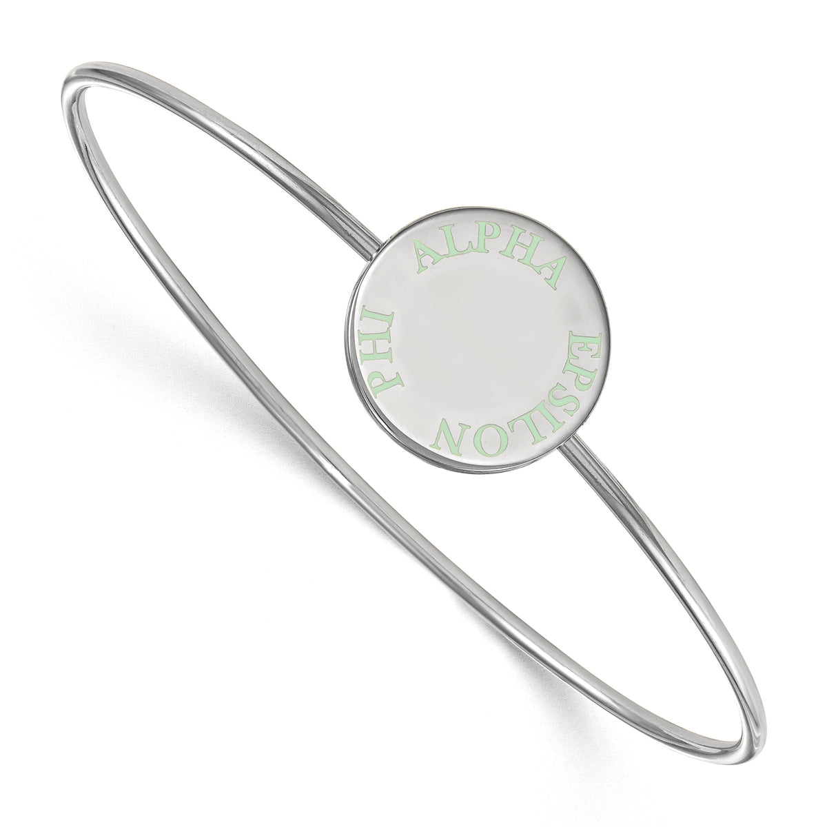 Sterling Silver Official Licensed Greek Sororities Alpha Epsilon Phi Enameled Slip-on Bangle