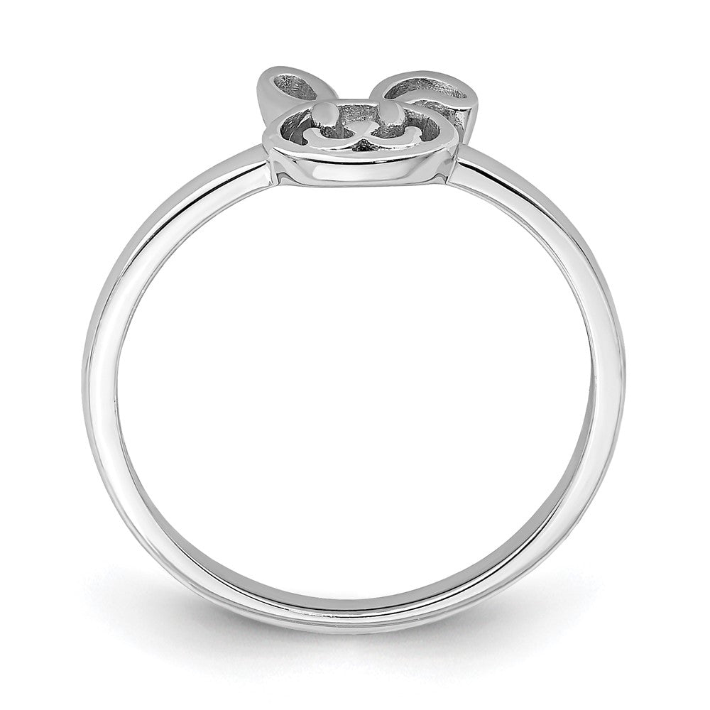 Sterling Silver Rhodium-plated Childs Bunny Ring