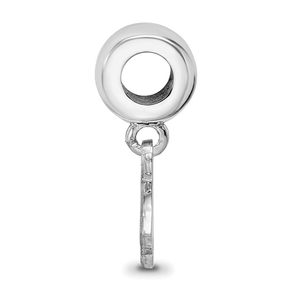 Sterling Silver Rhodium-plated LogoArt Montana State University Bobcat Small Dangle Bead Charm