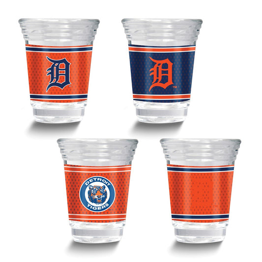 MLB Detroit Tigers 4-piece 2 oz. Shot Glass Set