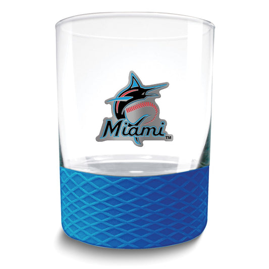 MLB Miami Marlins Commissioner 14 oz. Rocks Glass with Silicone Base