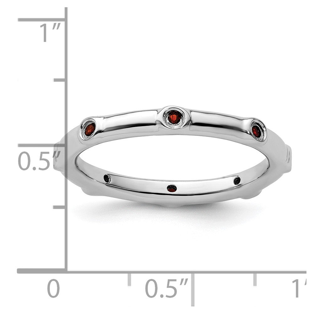 Sterling Silver Stackable Expressions Garnet Ring Size -7