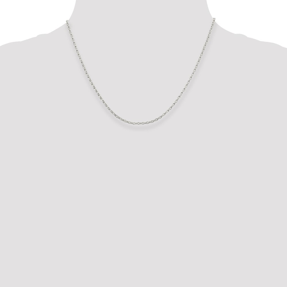 Sterling Silver 1.6mm Oval Fancy Rolo Chain 18 Inches