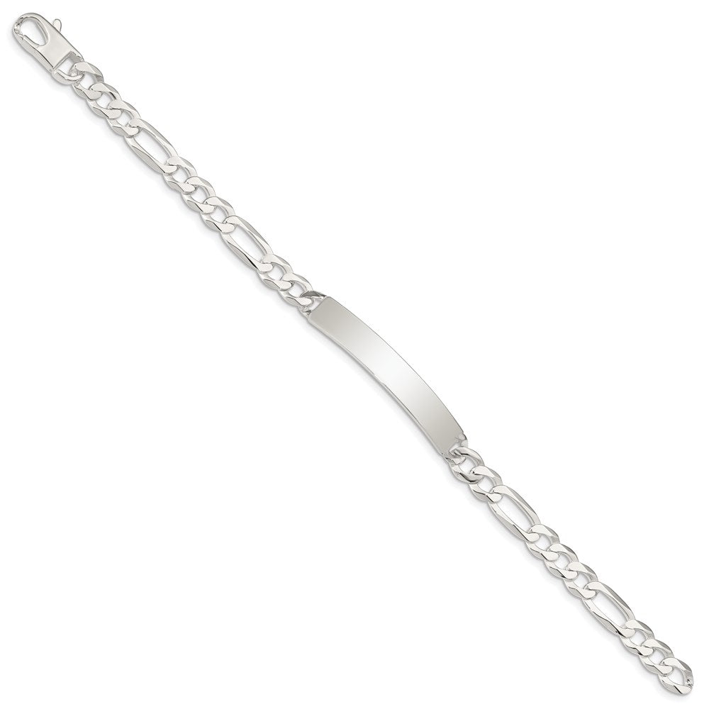 Sterling Silver Figaro Link ID Bracelet 8.5 inches