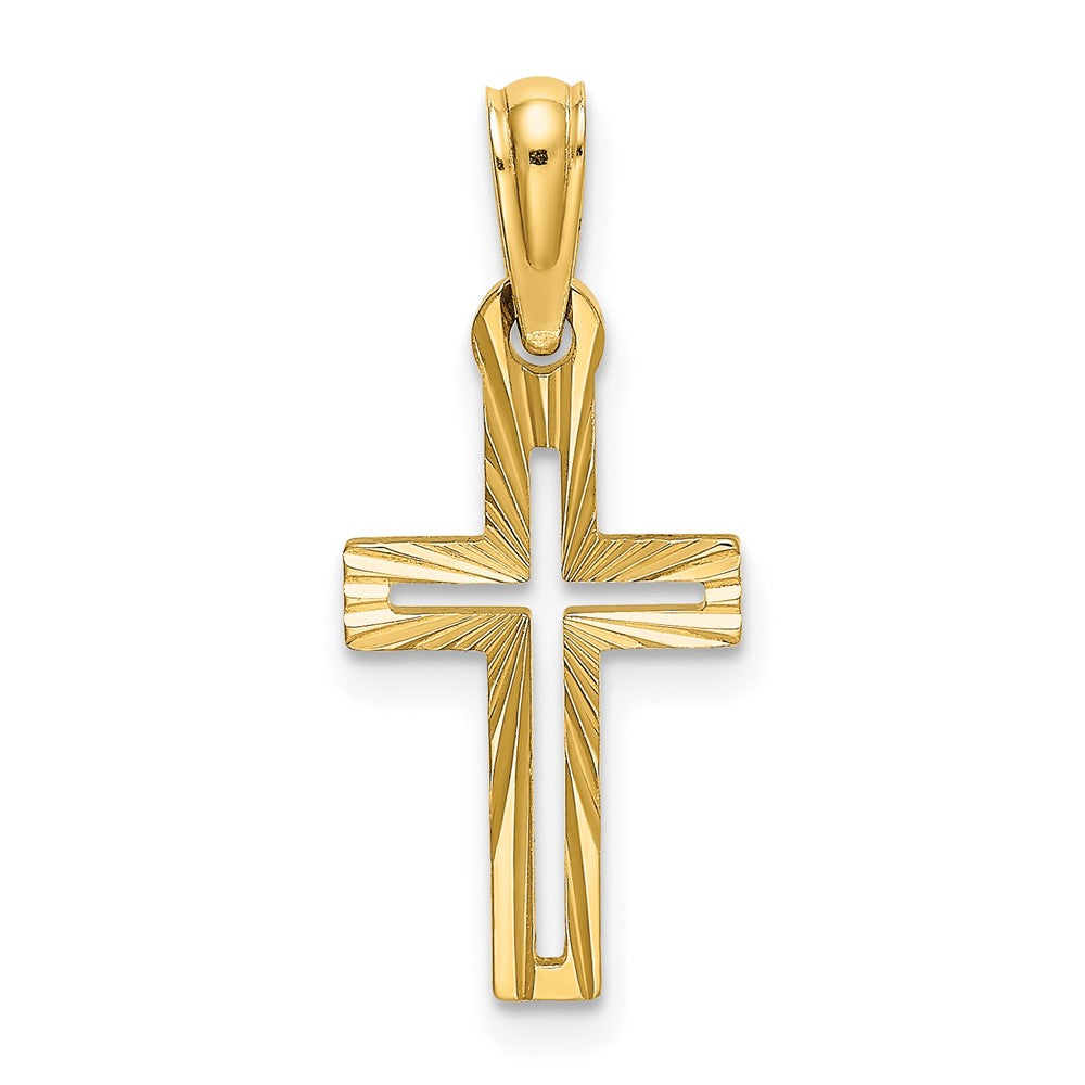 10K D/C Cross Charm Yellow Gold