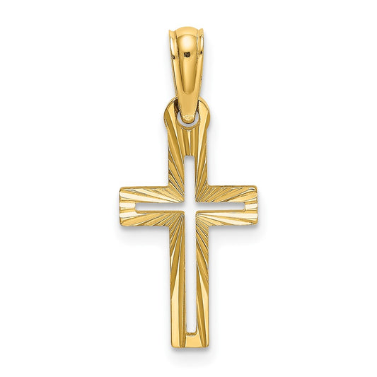 10K D/C Cross Charm Yellow Gold