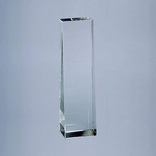 Plain Optic Glass Obelisk in Clear Color (2.75 in. L x 2.25 in. W x 7.8 in. H)