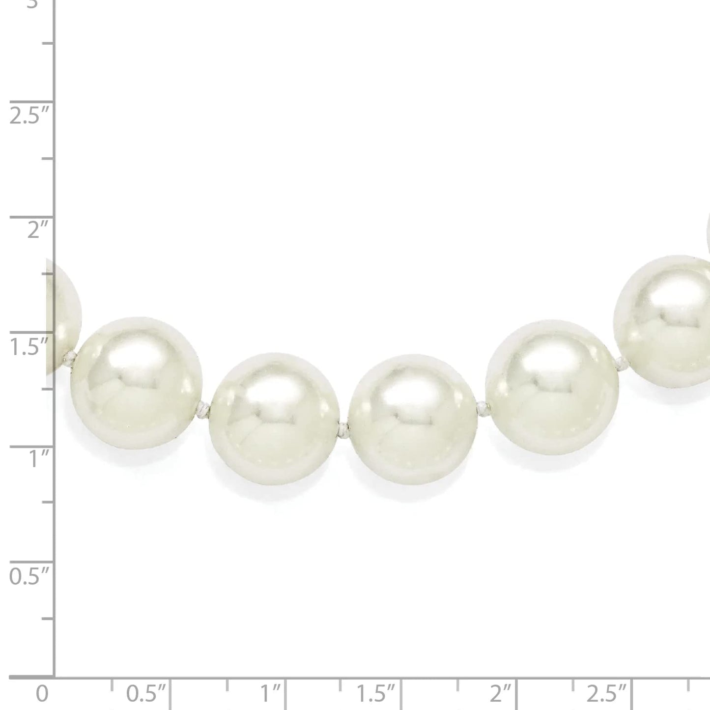 Majestik Sterling Silver Rhodium-plated 14-15mm White Imitation Shell Pearl Hand-knotted Necklace 18 Inches