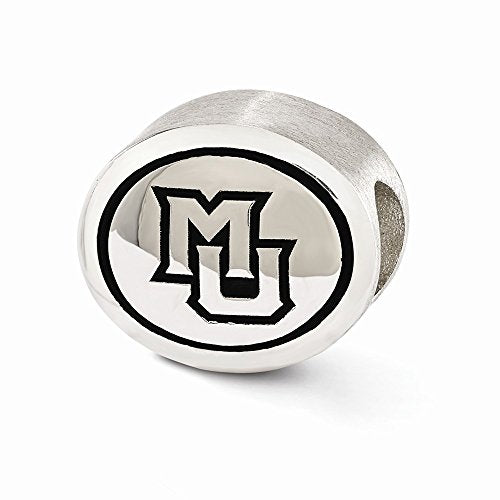Sterling Silver Antiqued Marquette University Collegiate Bead