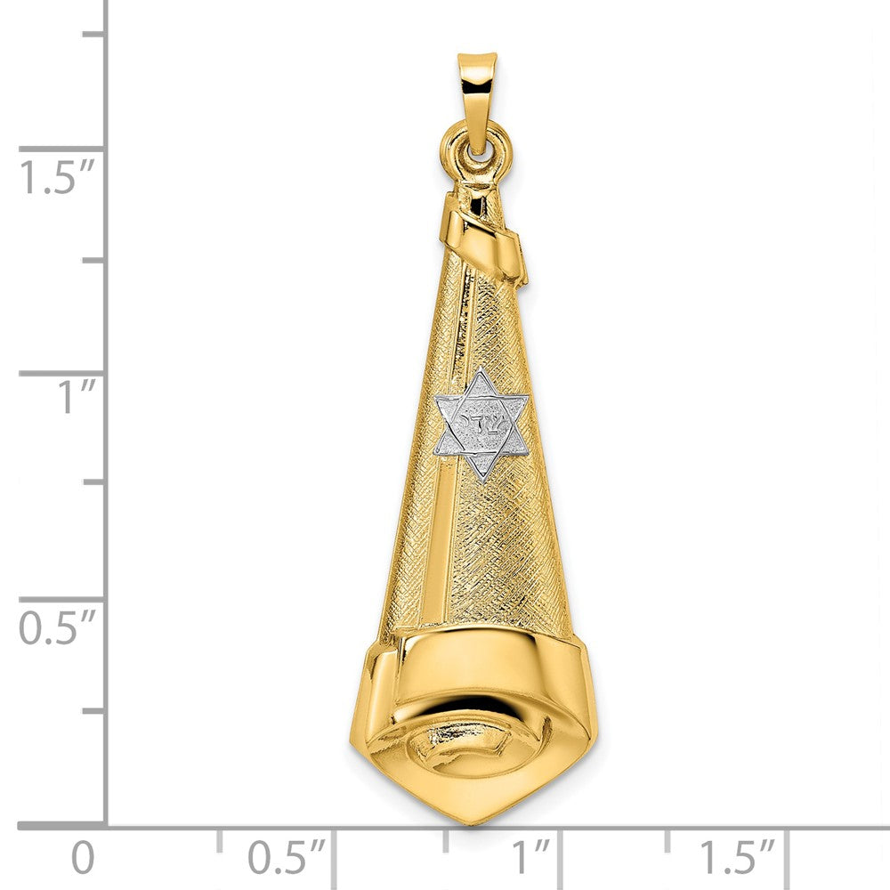 14k Two-tone Polished Hollow Scroll Pendant