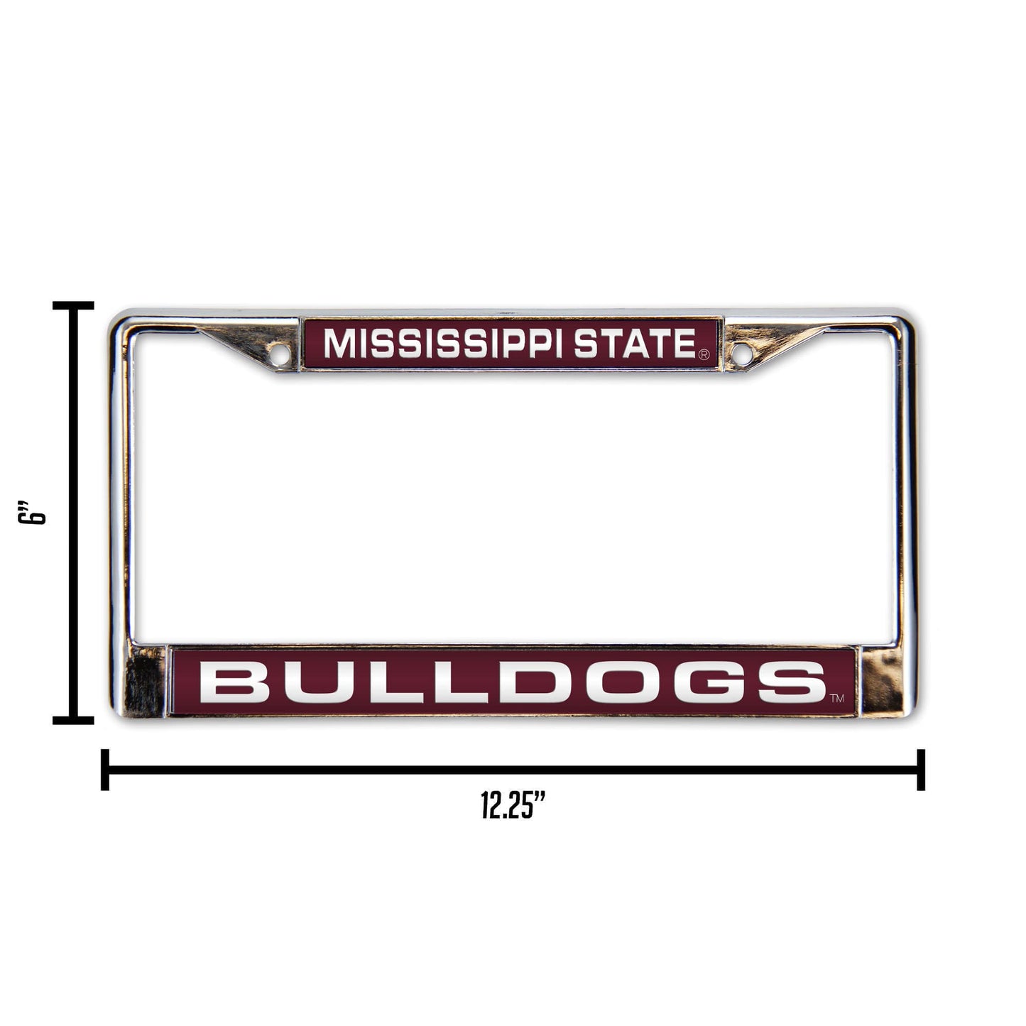 Mississippi-St-Bulldog's Chrome Metal Laser Cut License Plate Frame