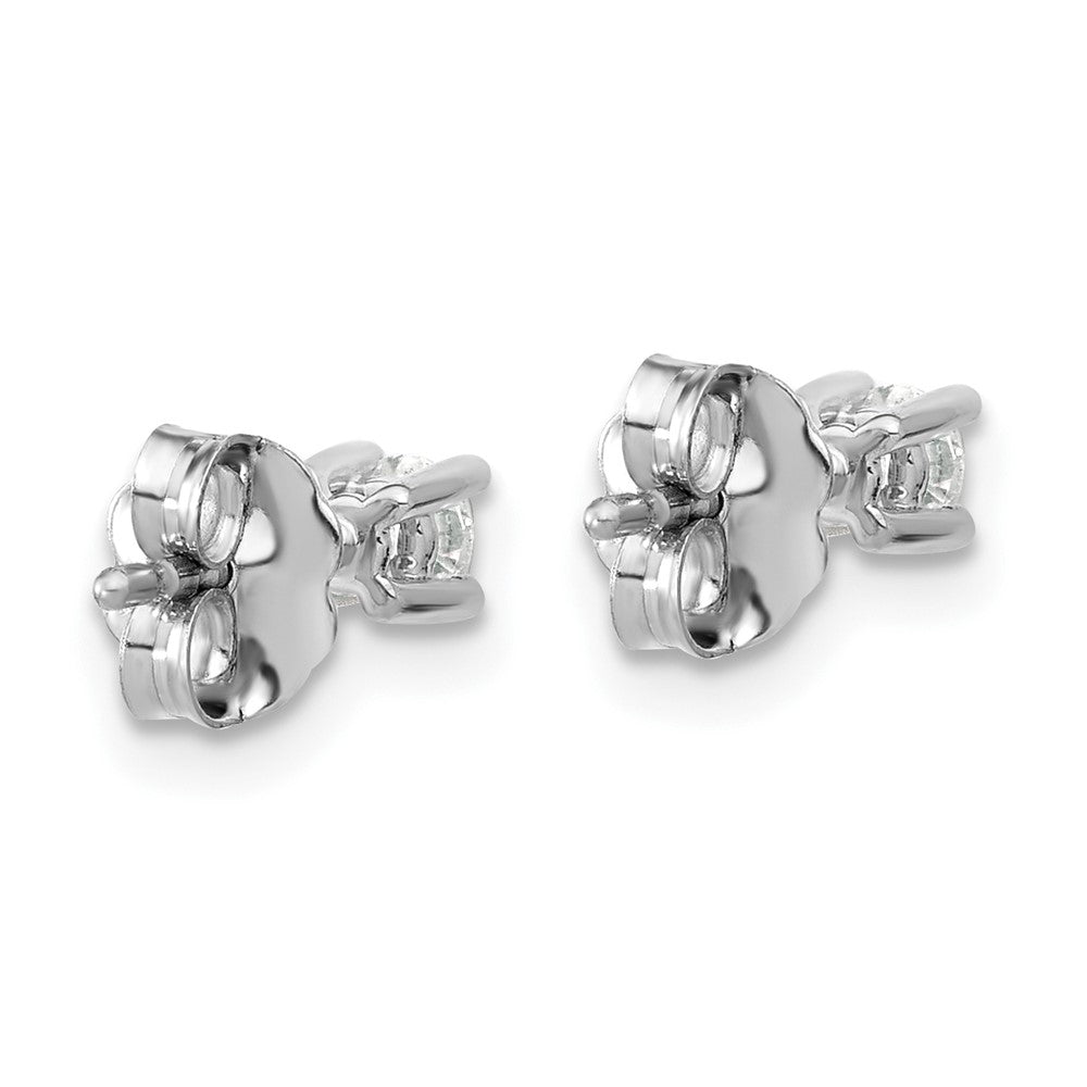 14k White Gold 1/5 ctw Lab Grown Diamond VS+ F+ Round 4 Prong Heavy Wt. Stud Earrings