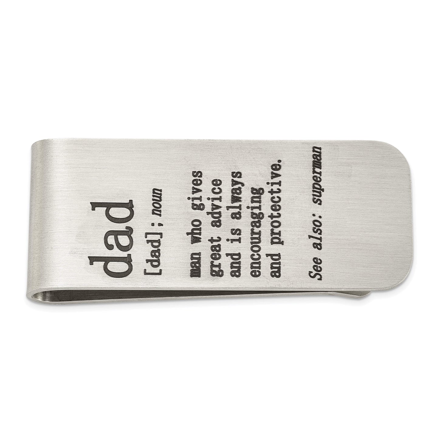 Chisel Stainless Steel Brushed Lasered DAD Money Clip