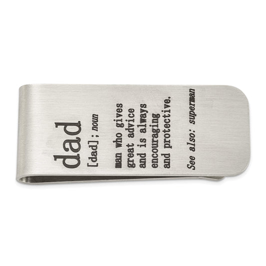 Chisel Stainless Steel Brushed Lasered DAD Money Clip
