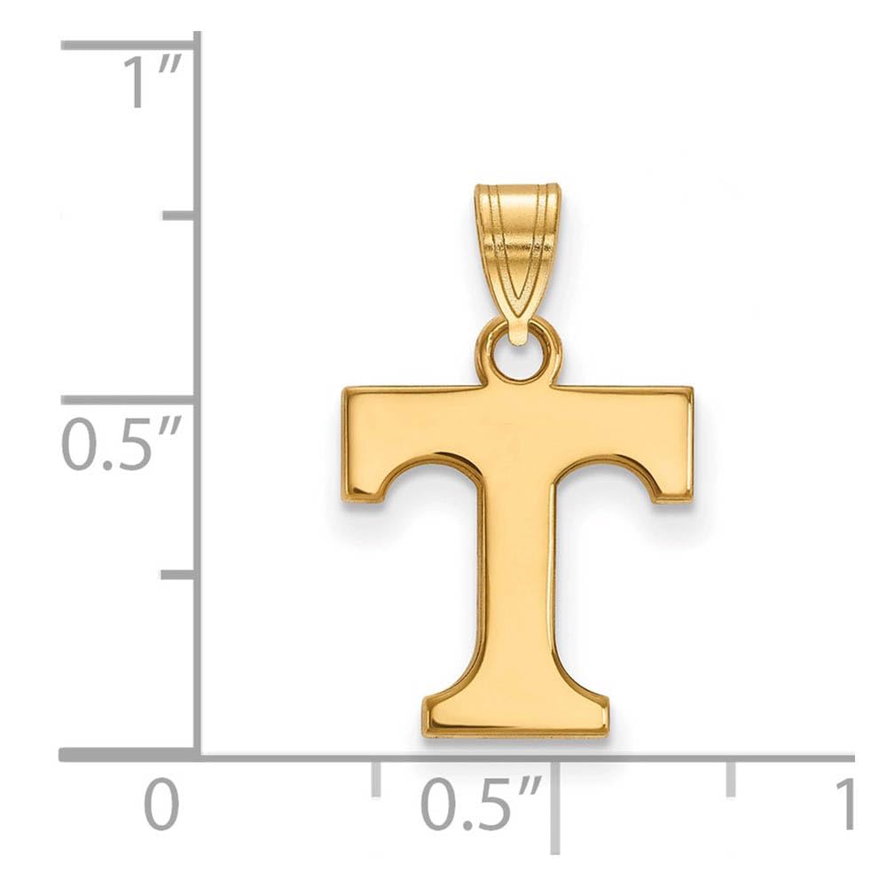 Sterling Silver Gold-plated LogoArt University of Tennessee Letter T Small Pendant Q-GP002UTN