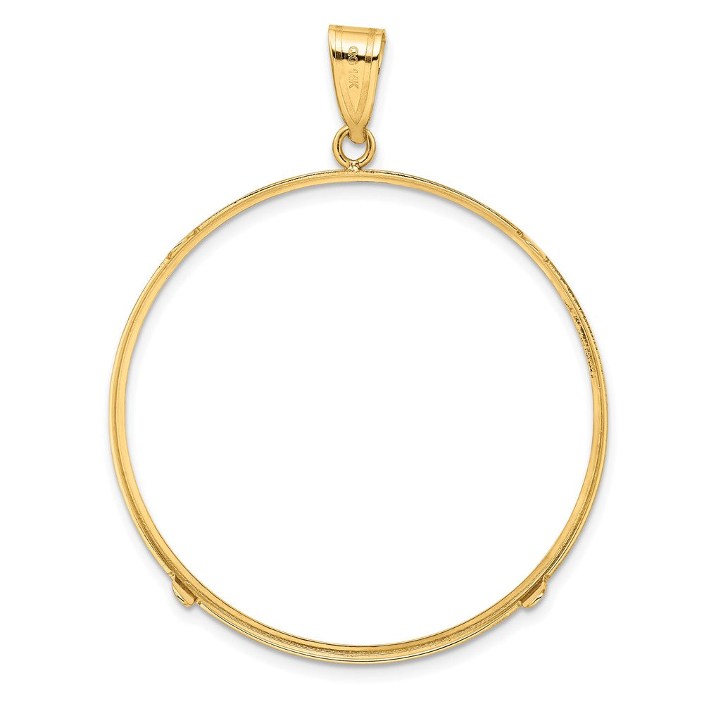 Wideband Distinguished Coin Jewelry 14k Polished 39.5mm Prong Coin Bezel Pendant