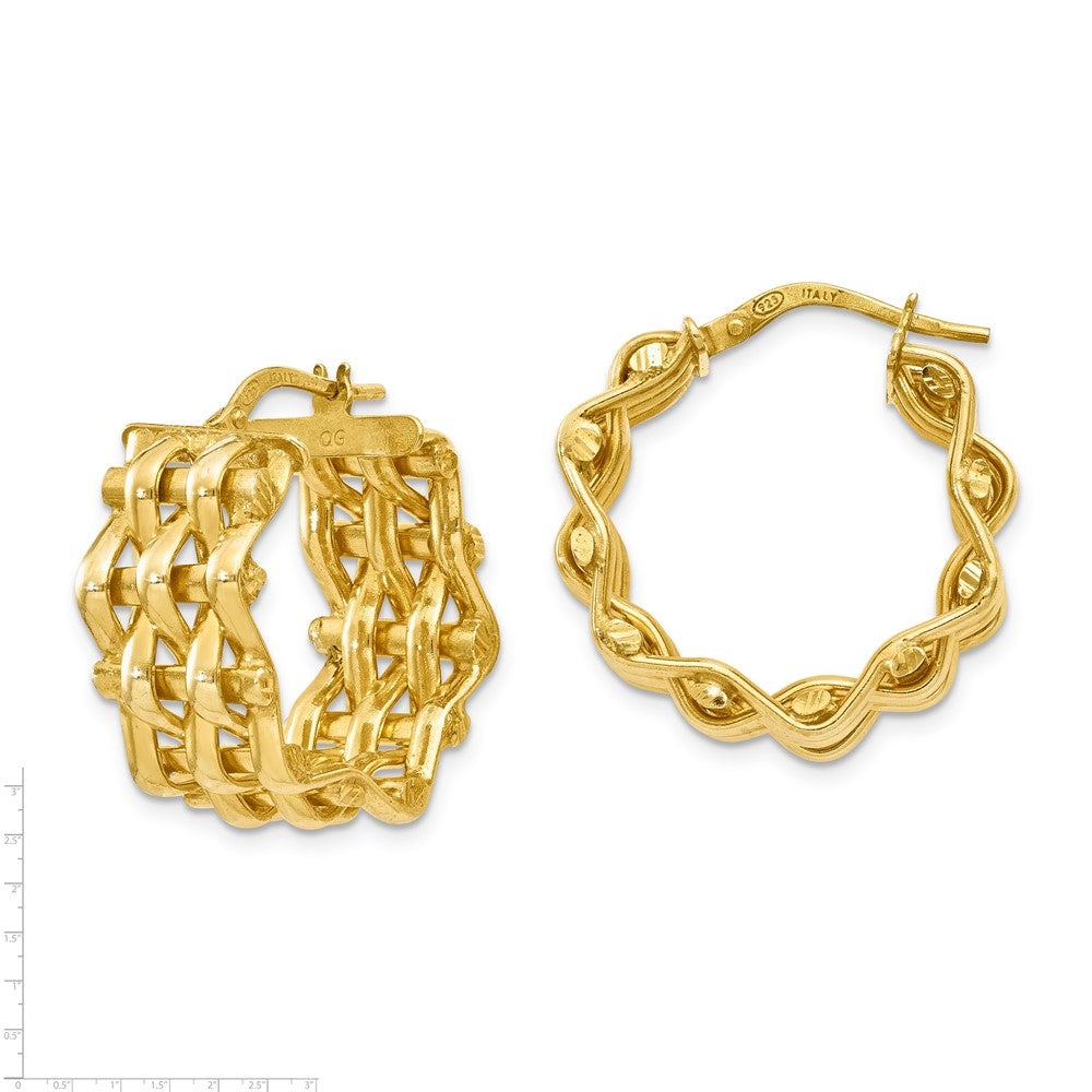 Sterling Silver five row earring-yellow