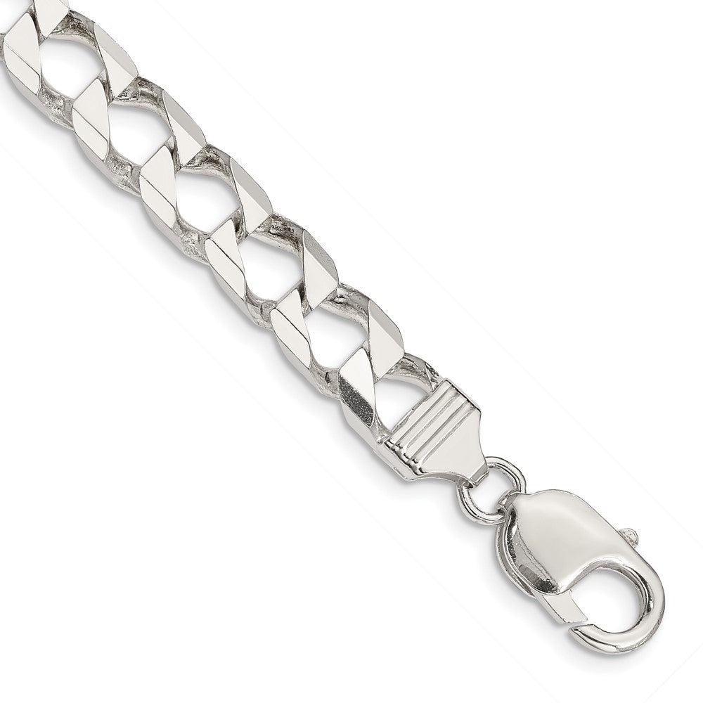 Sterling Silver 7.2mm D/C Square Curb Chain 9 inches