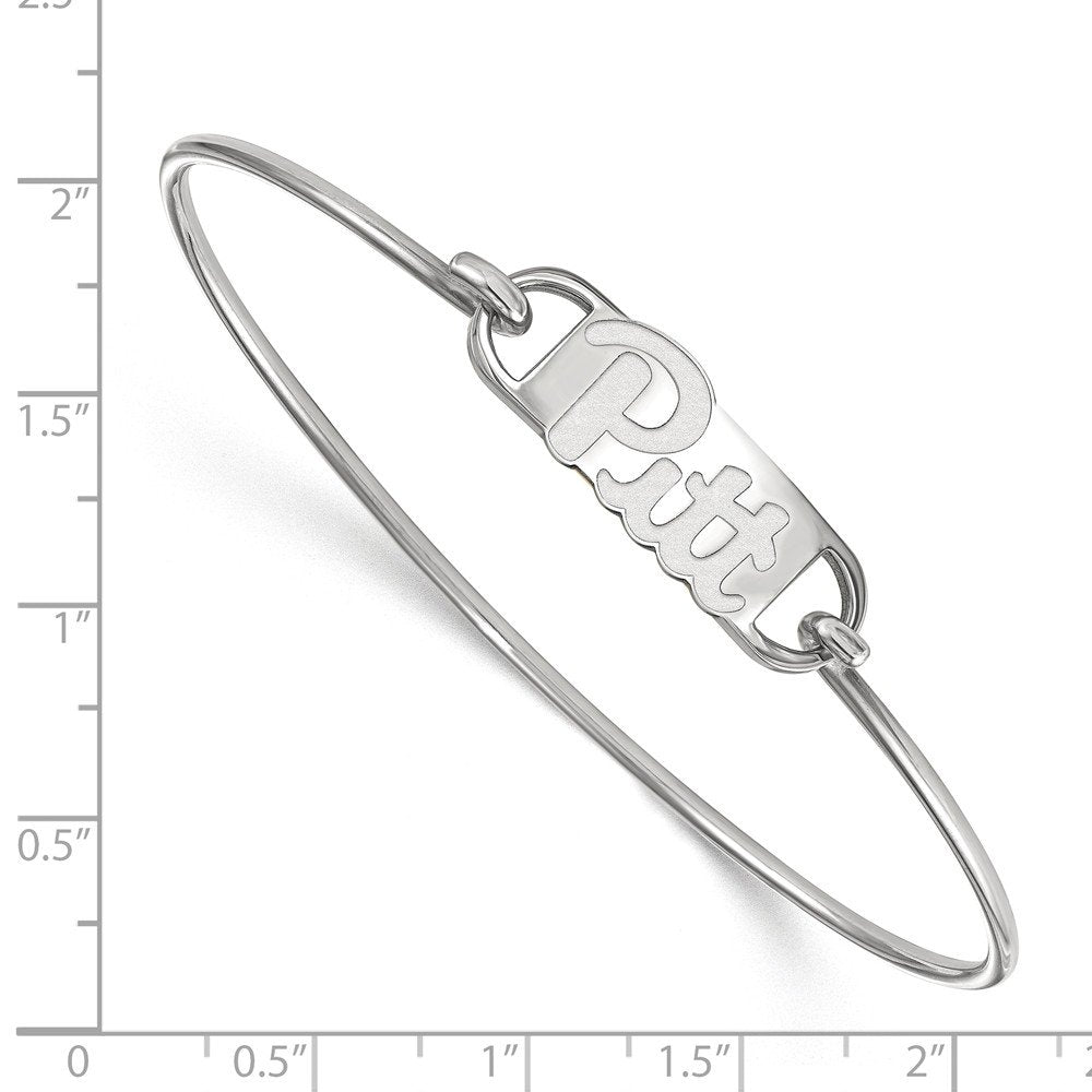 logoart sterling silver university of pittsburgh small ctr wire bangle