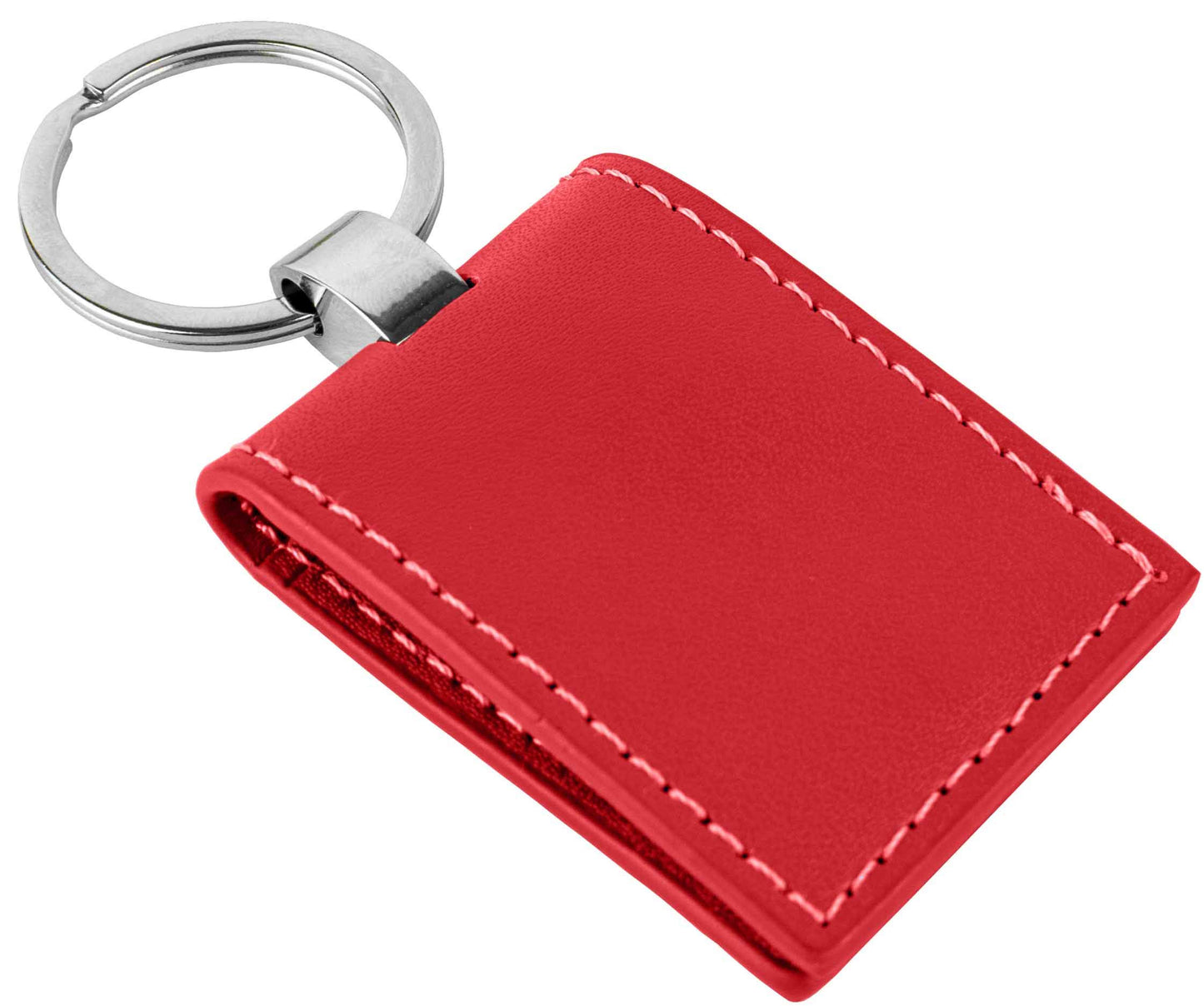 Red Leather Key Ring with 2 Photo Windows QGM22545