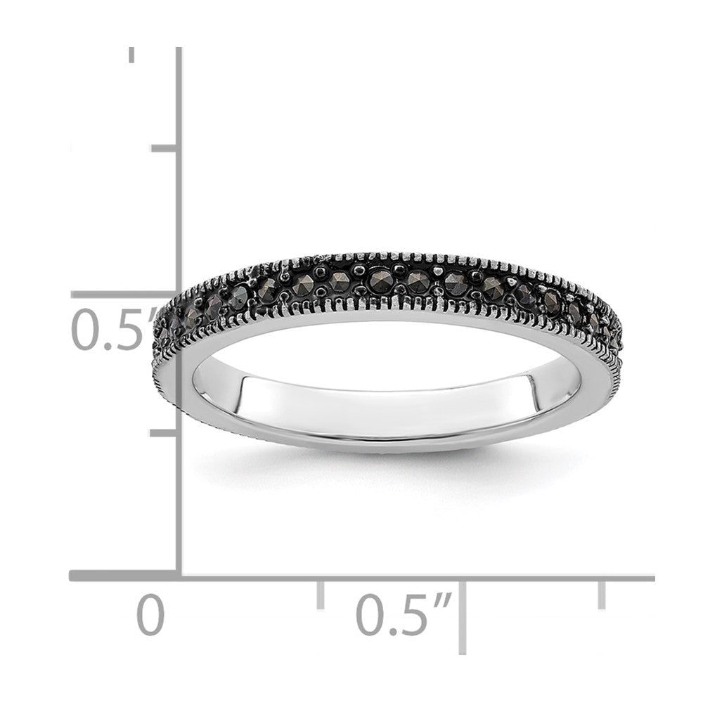 Sterling Silver Stackable Expressions Marcasite Band Size -7