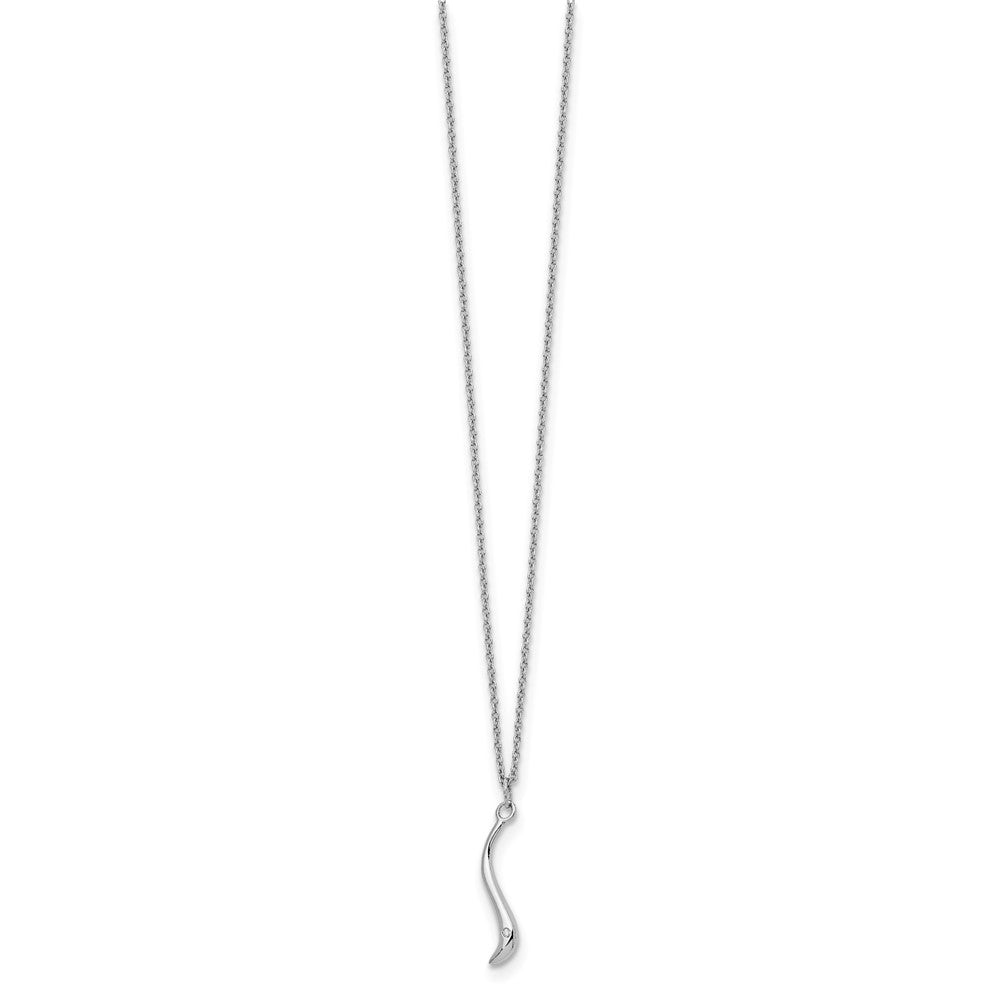 White Ice Sterling Silver Rhodium-plated 18 Inch Swirl Diamond Necklace with 2 Inch Extender 18 Inches