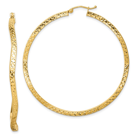 Sterling Silver Rhodium-Plated 2mm Heart Hoop Earrings