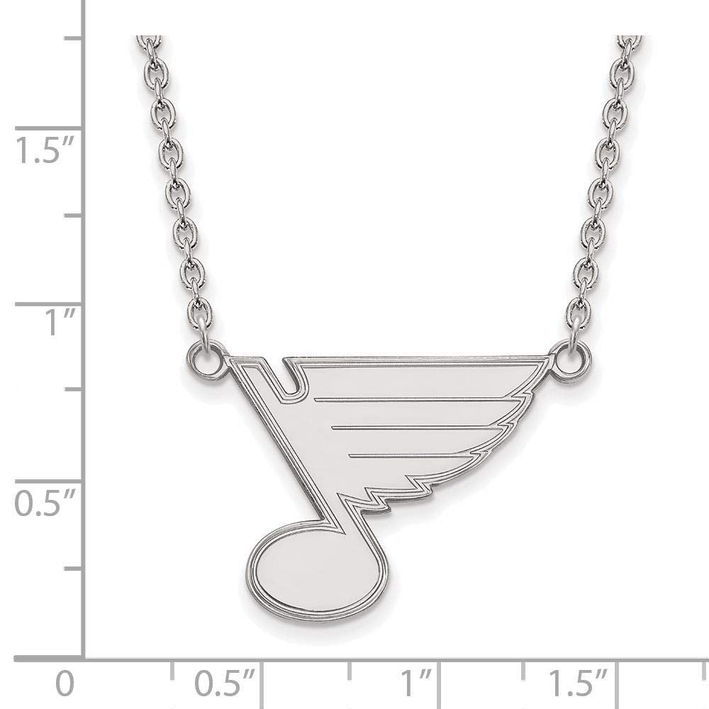 LogoArt NHL St. Louis Blues Sterling Silver Large Pendant with Necklace