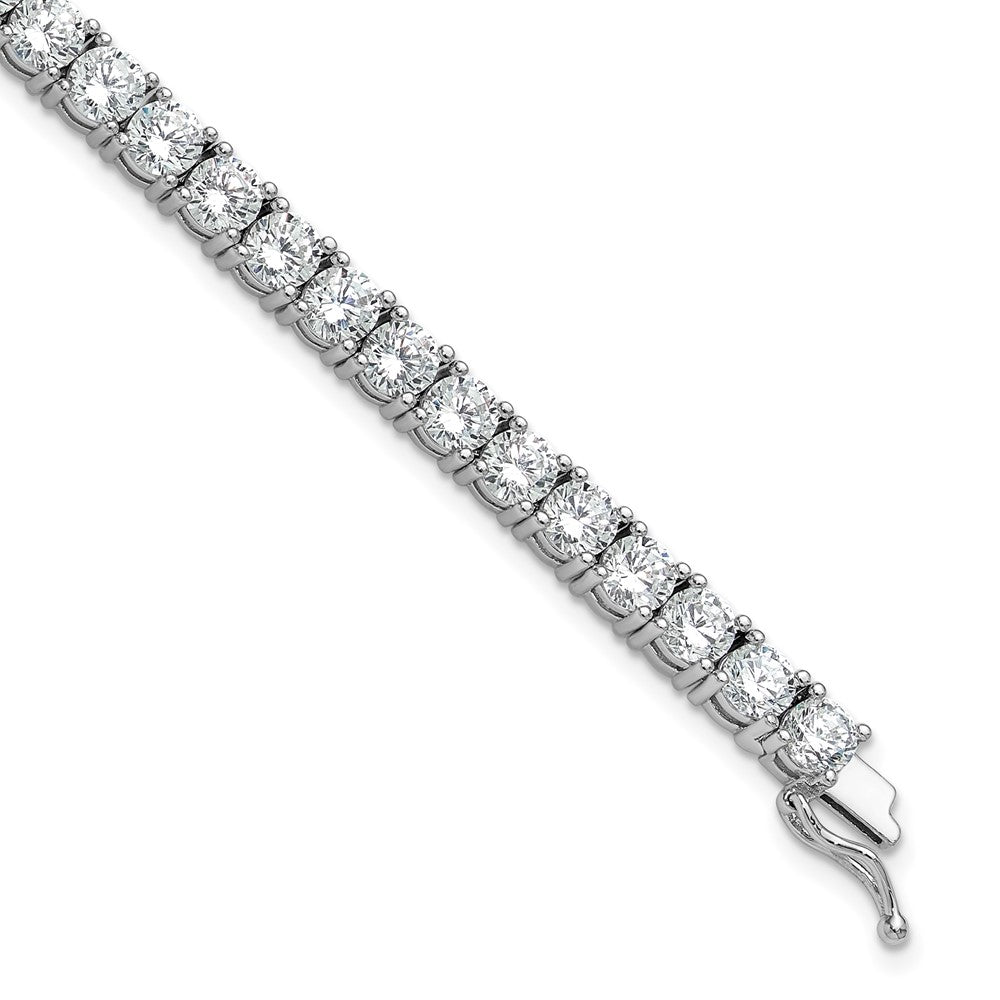 Sterling Shimmer Sterling Silver Rhodium-plated 4.5mm CZ 43 Stone 8 inch Bracelet 8 inches