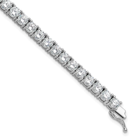 Sterling Shimmer Sterling Silver Rhodium-plated 4.5mm CZ 43 Stone 8 inch Bracelet 8 inches