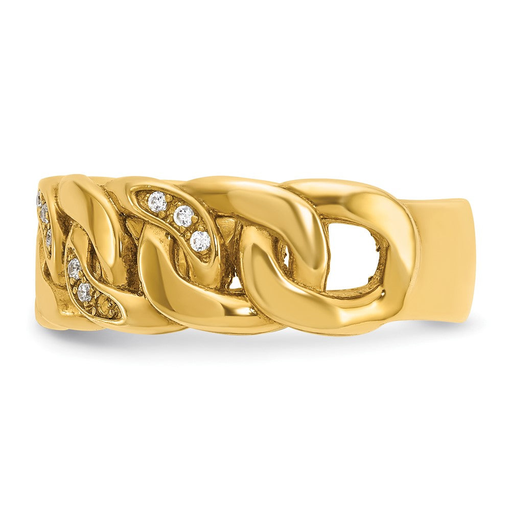 14k IBGoodman Men's Link Design 1/8 carat Diamond Complete Ring