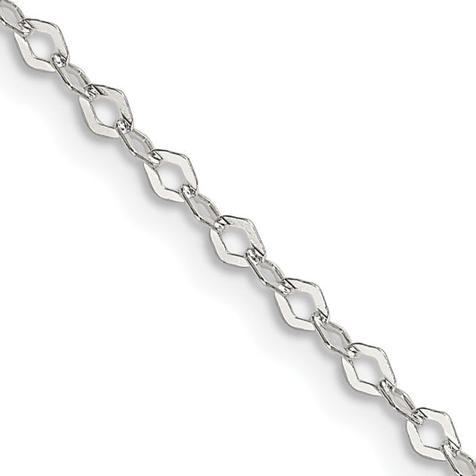 Sterling Silver 2.25mm Fancy Navette Link Chain 24 Inches
