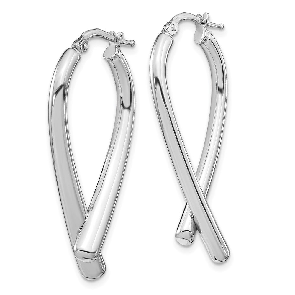 Sterling Silver Rhodium-plated Polished Post Dangle Earrings