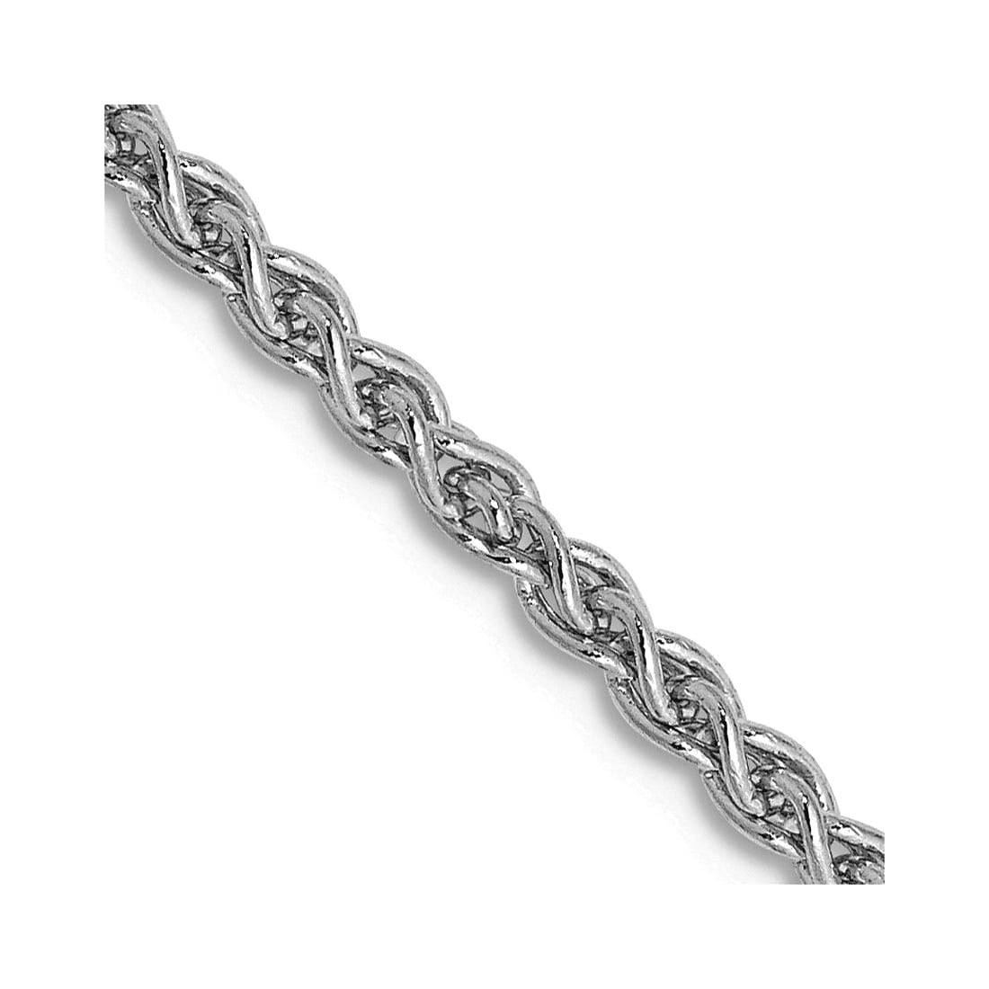 14K White Gold 24 inch 2.1mm Spiga with Lobster Clasp Chain