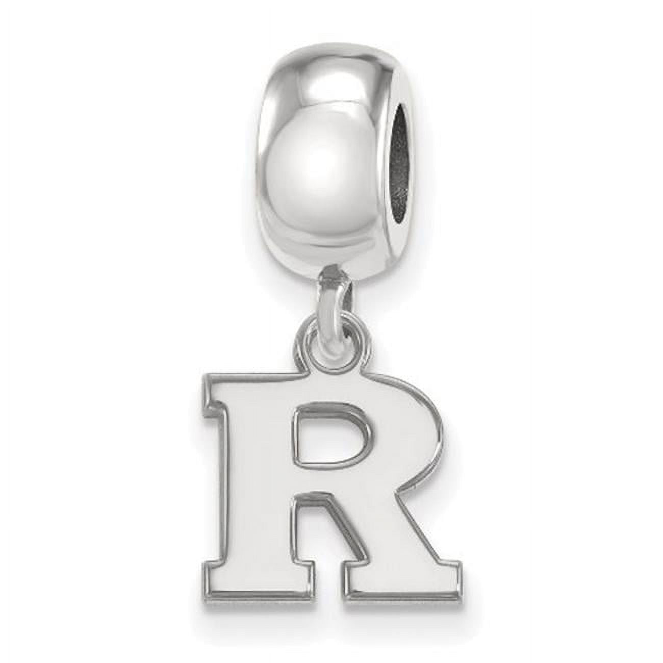 Sterling Silver Rhodium-plated LogoArt Rutgers University Letter R Extra Small Dangle Bead Charm