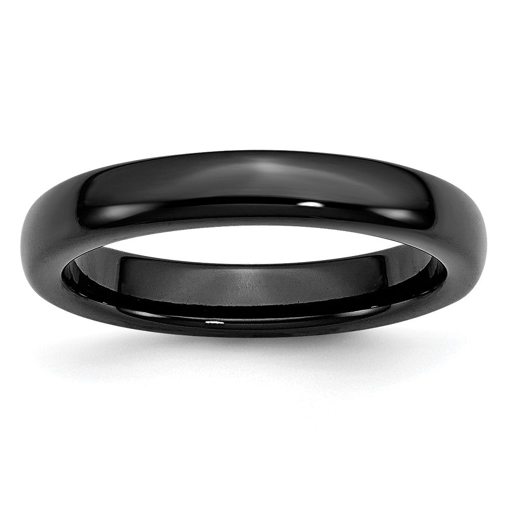 Ceramic Black 4mm Polished Band Size - 11.5