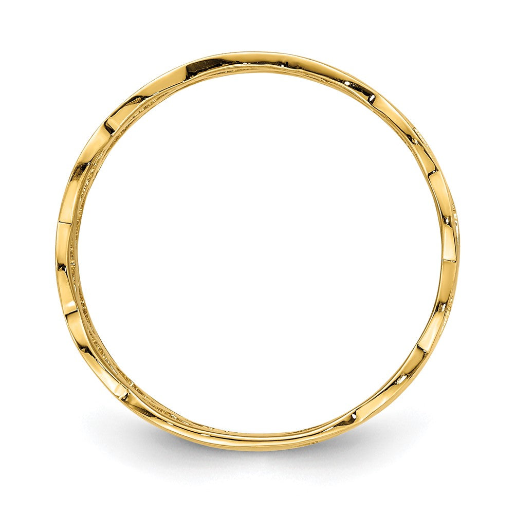 14K Polished Weave Ring Size 7