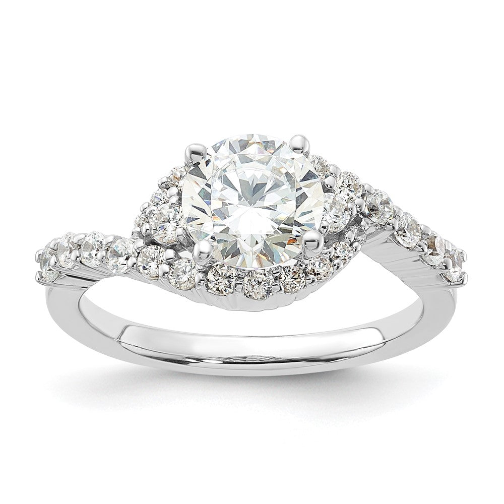 Sterling Silver Rhodium-plated Diamonore Engagement Ring
