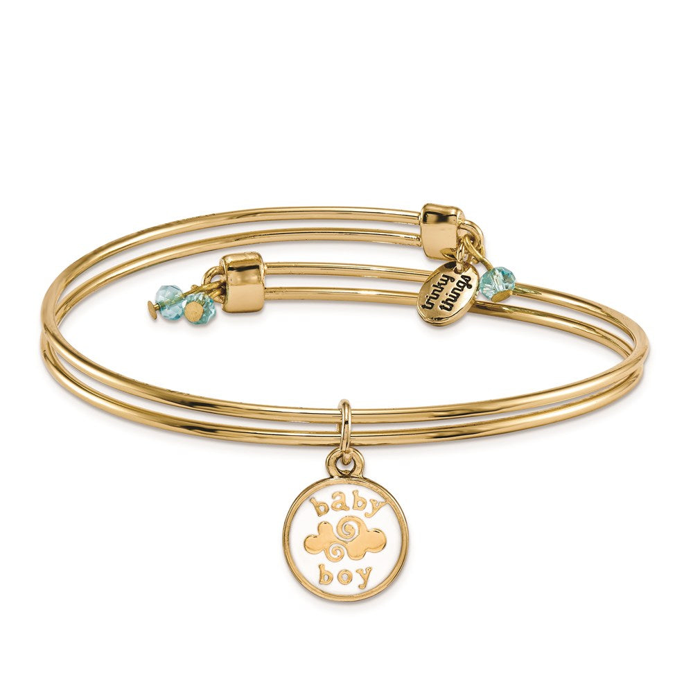Gold-tone Trinky Things Baby Boy A New Baby Bracelet/Card