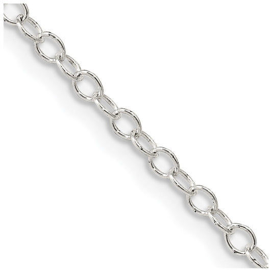 Sterling Silver 2.25mm Oval Cable Chain 26 Inches