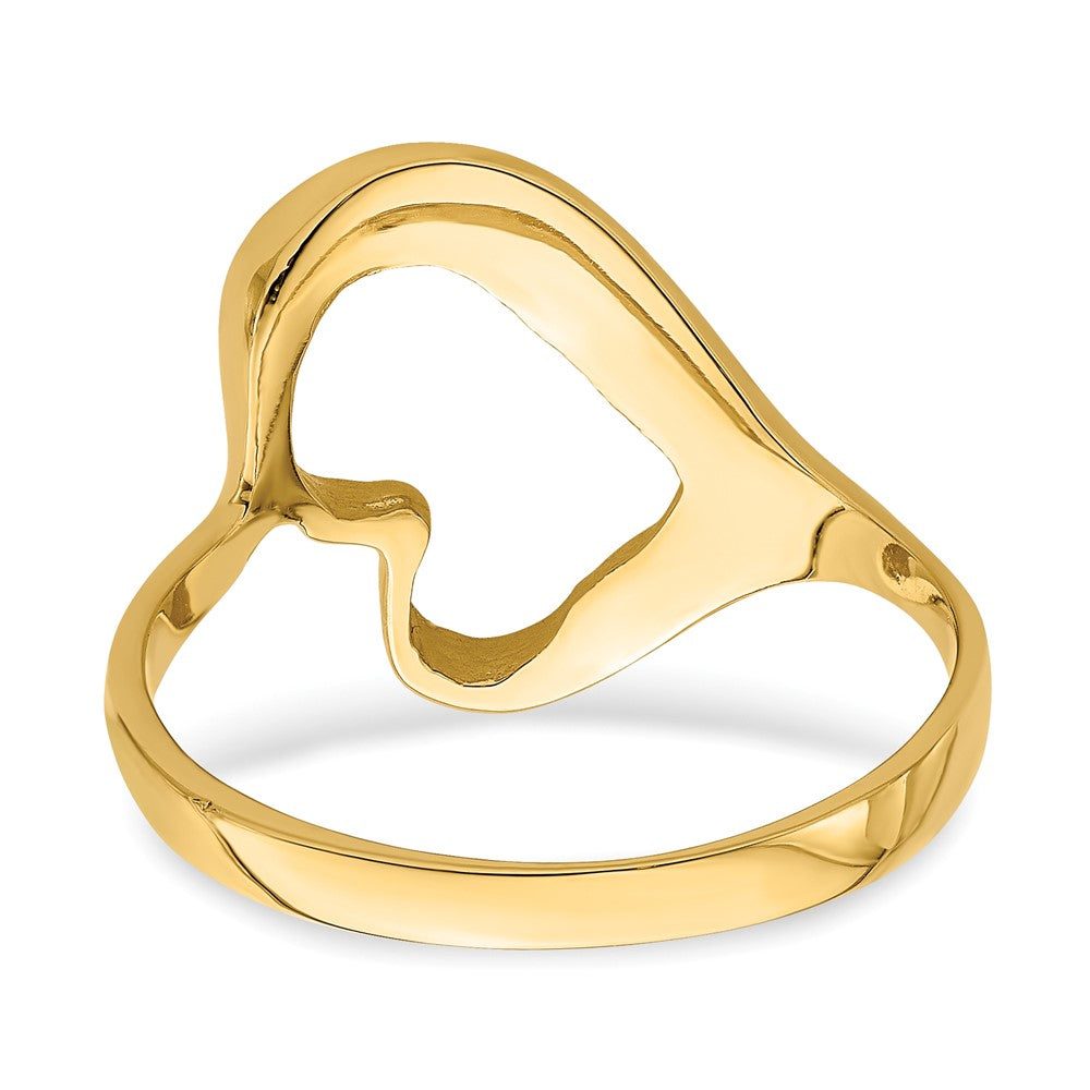 14K Tilted Heart Ring Size 6