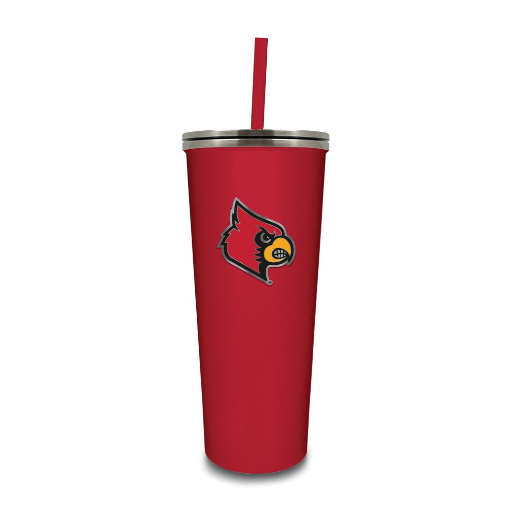 University of Louisville Stainless Steel 24 ounce Skinny Tumbler with Straw
