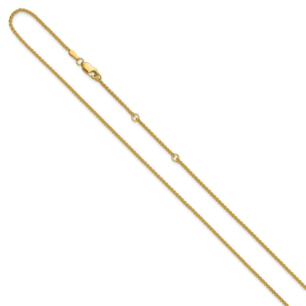 14K 1.5mm Spiga 1in+1in Adjustable Chain