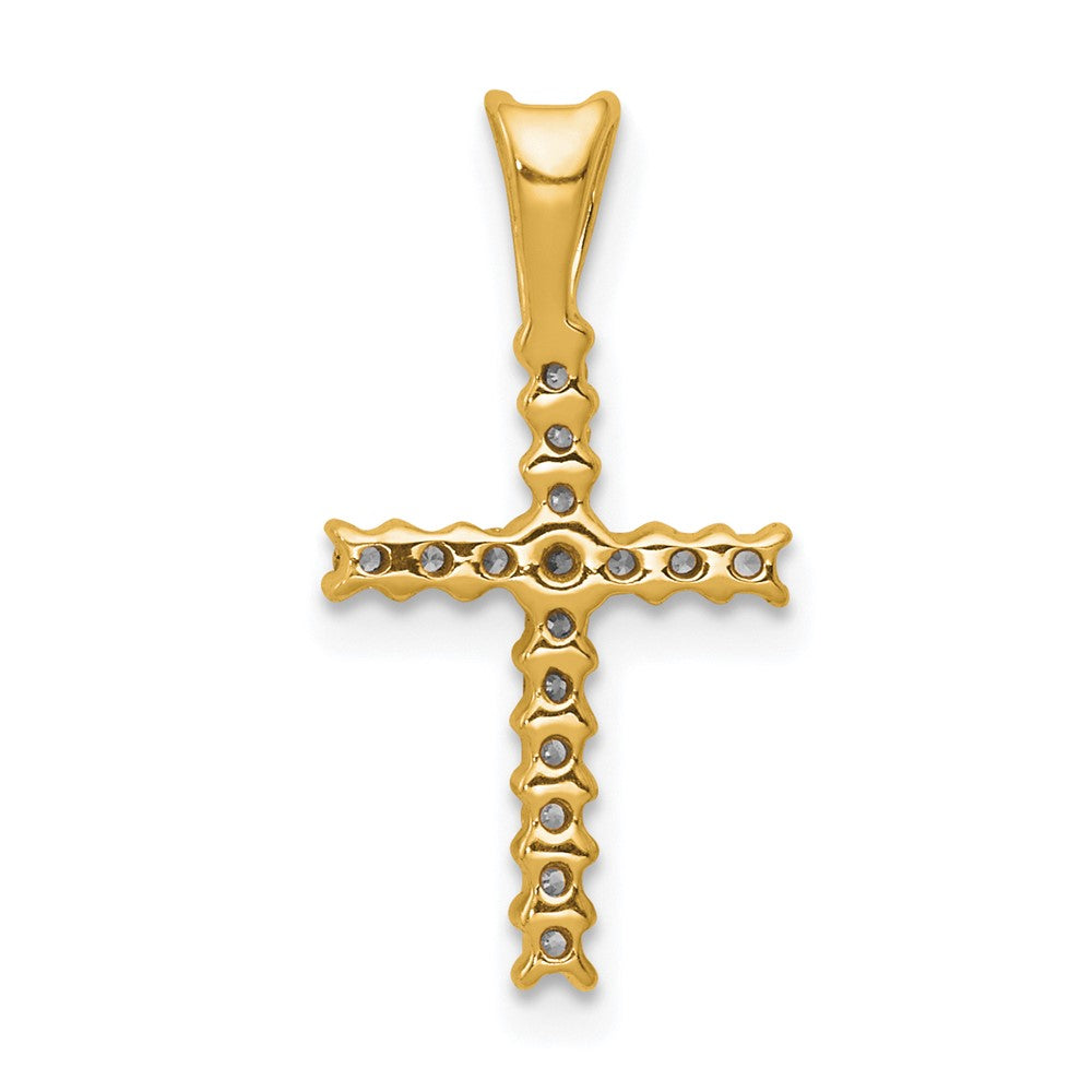 14k 1/6 carat Lab Grown Diamond VS/SI+ G+ Cross Pendant