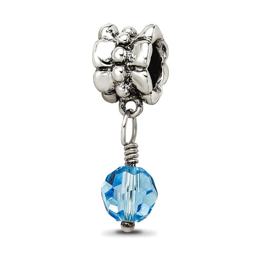 Sterling Silver Reflections Clear Preciosa Crystal Dangle Bead