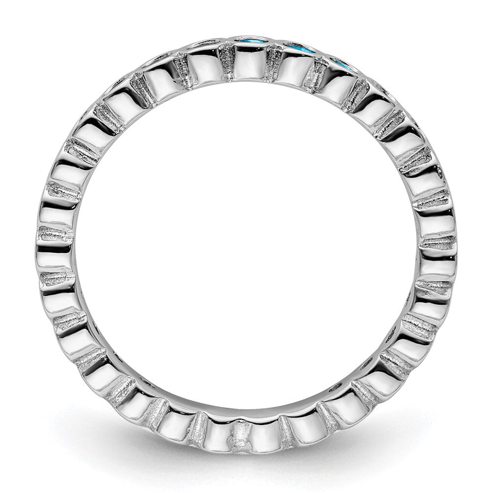 Sterling Silver Stackable Expressions Blue Topaz Ring Size -10