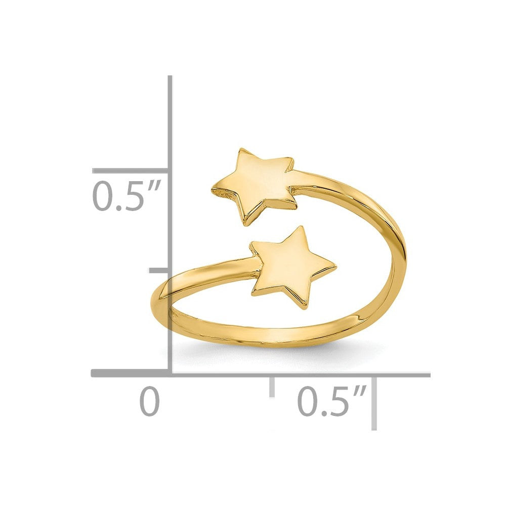 10k Star Toe Ring Yellow Gold