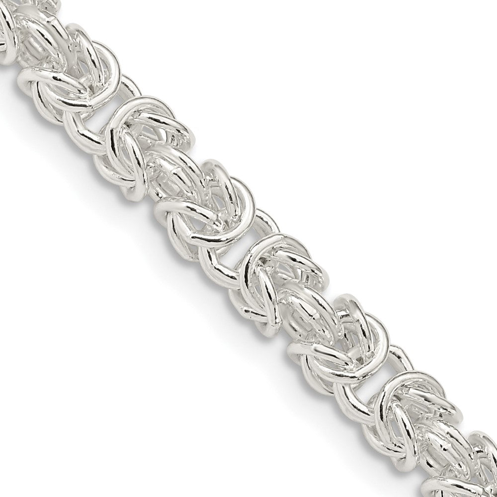 Sterling Silver 4.75mm Rounded Byzantine Chain 18 Inches