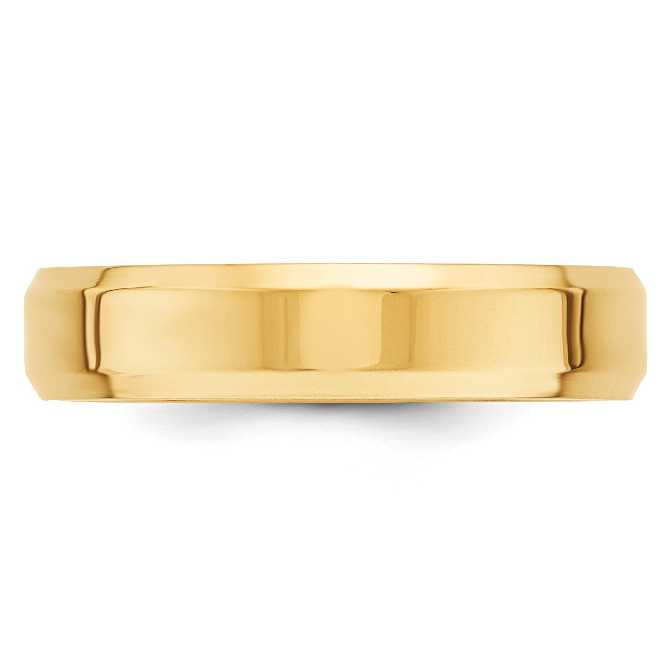 Primal Gold 14 Karat Yellow Gold 5mm Beveled Edge Comfort Fit Band Size 10.5