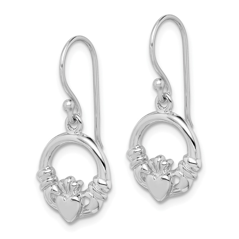 Sterling Silver Rhodium-plated Polished CZ Dangle Earrings